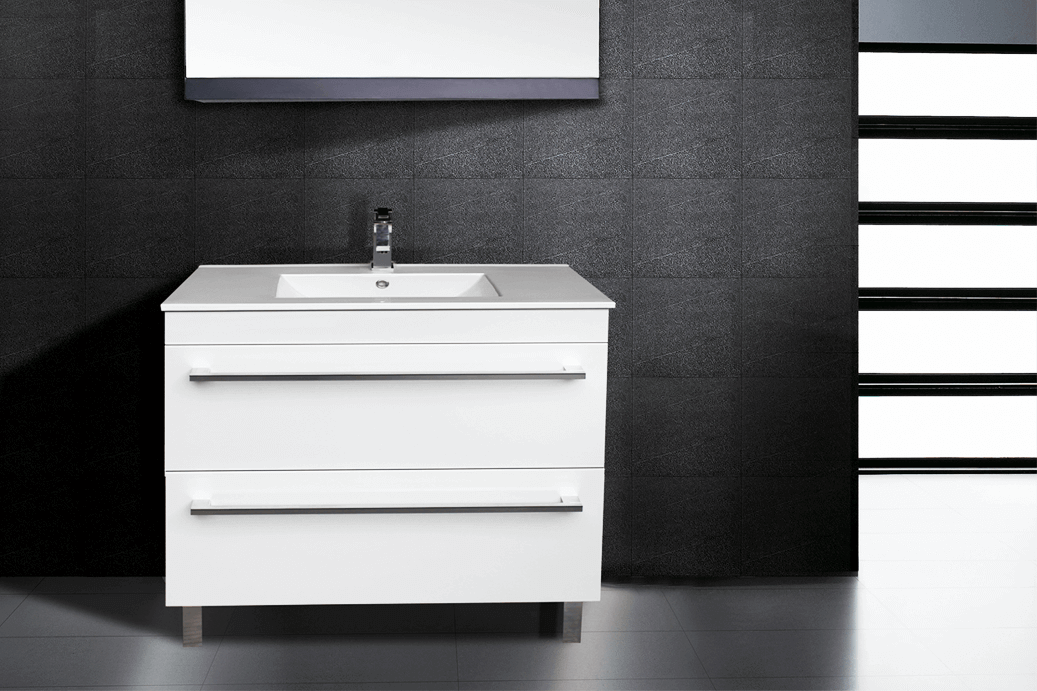 white indi vanity 2 drawers