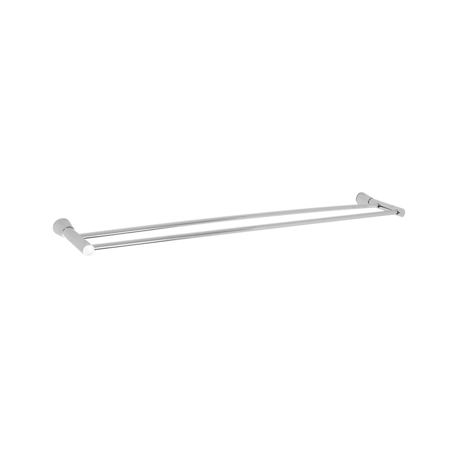 Round chrome double towel bar rail