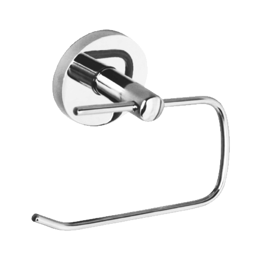 Round stainless steel toilet roll holder
