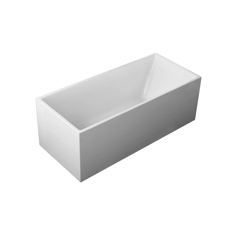 Square corner white freestanding 1600mm bath
