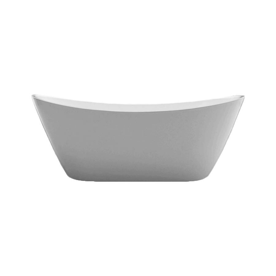 Curved white freestanding bath