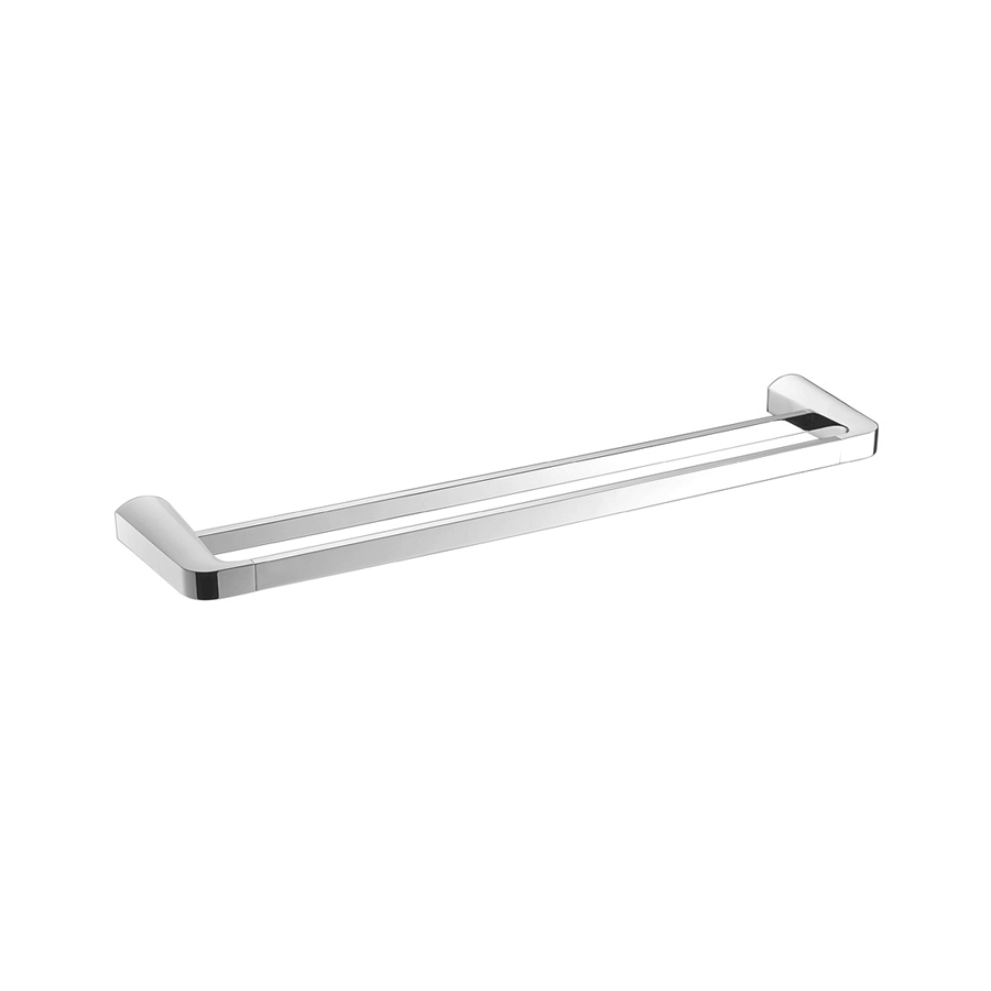 Round chrome double towel bar rail