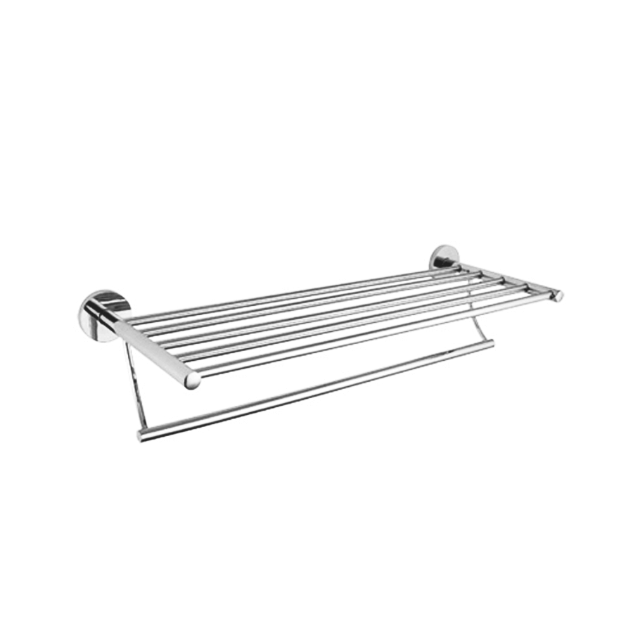 Round stainless steel bathroom towel shelf rack