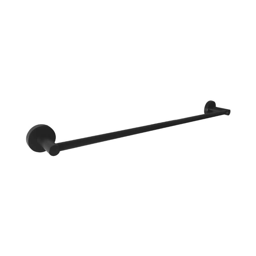 round 600mm single towel rails black