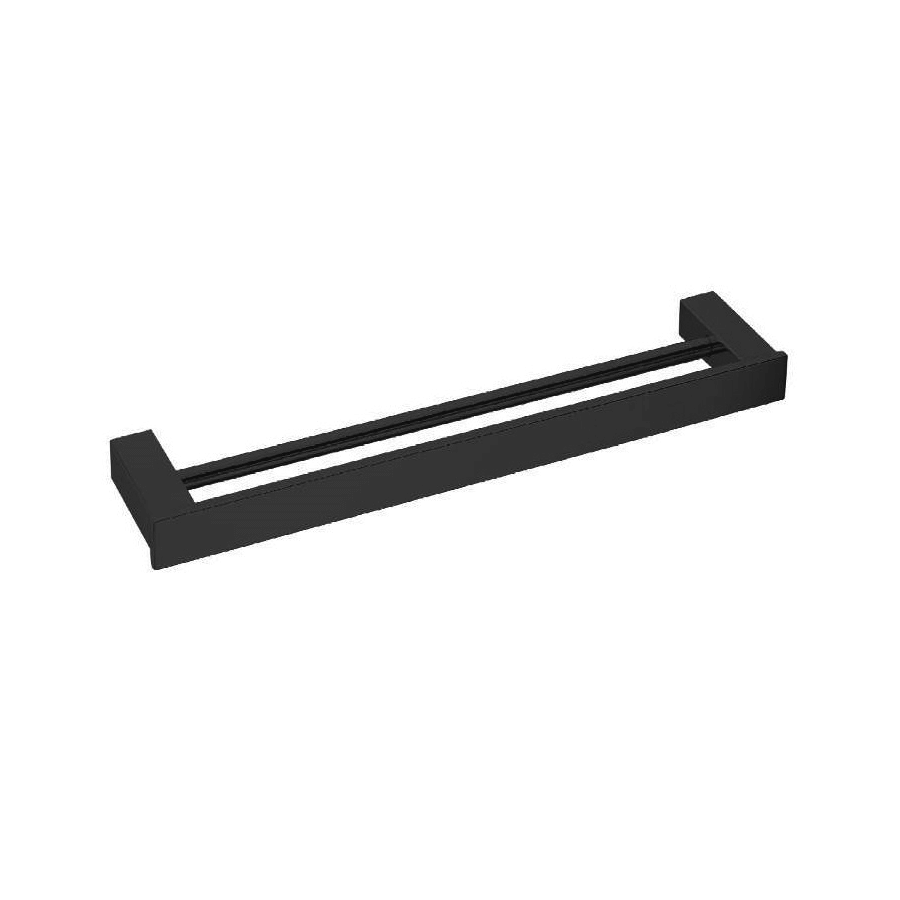 bathroom accessory product black 800mm double towel rails