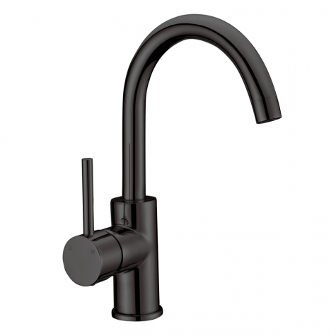 Black gooseneck sink mixer
