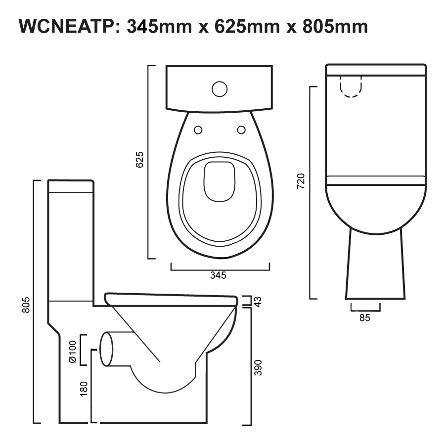 white close coupled toilet