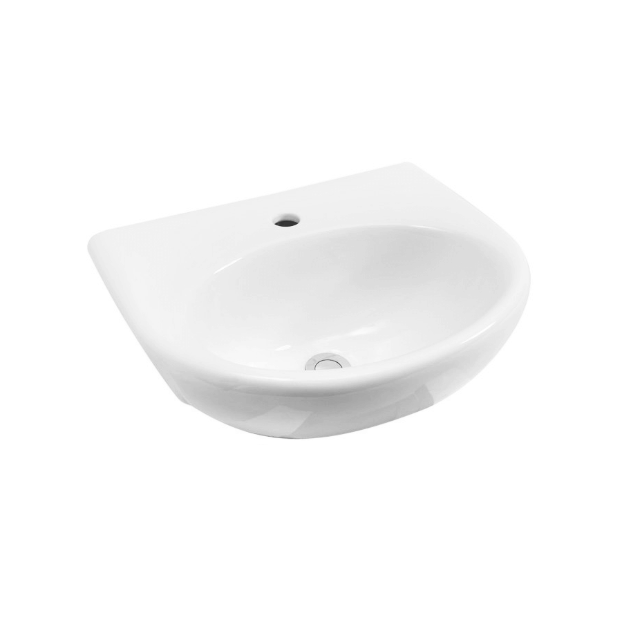 round white ceramic semi recessed basin